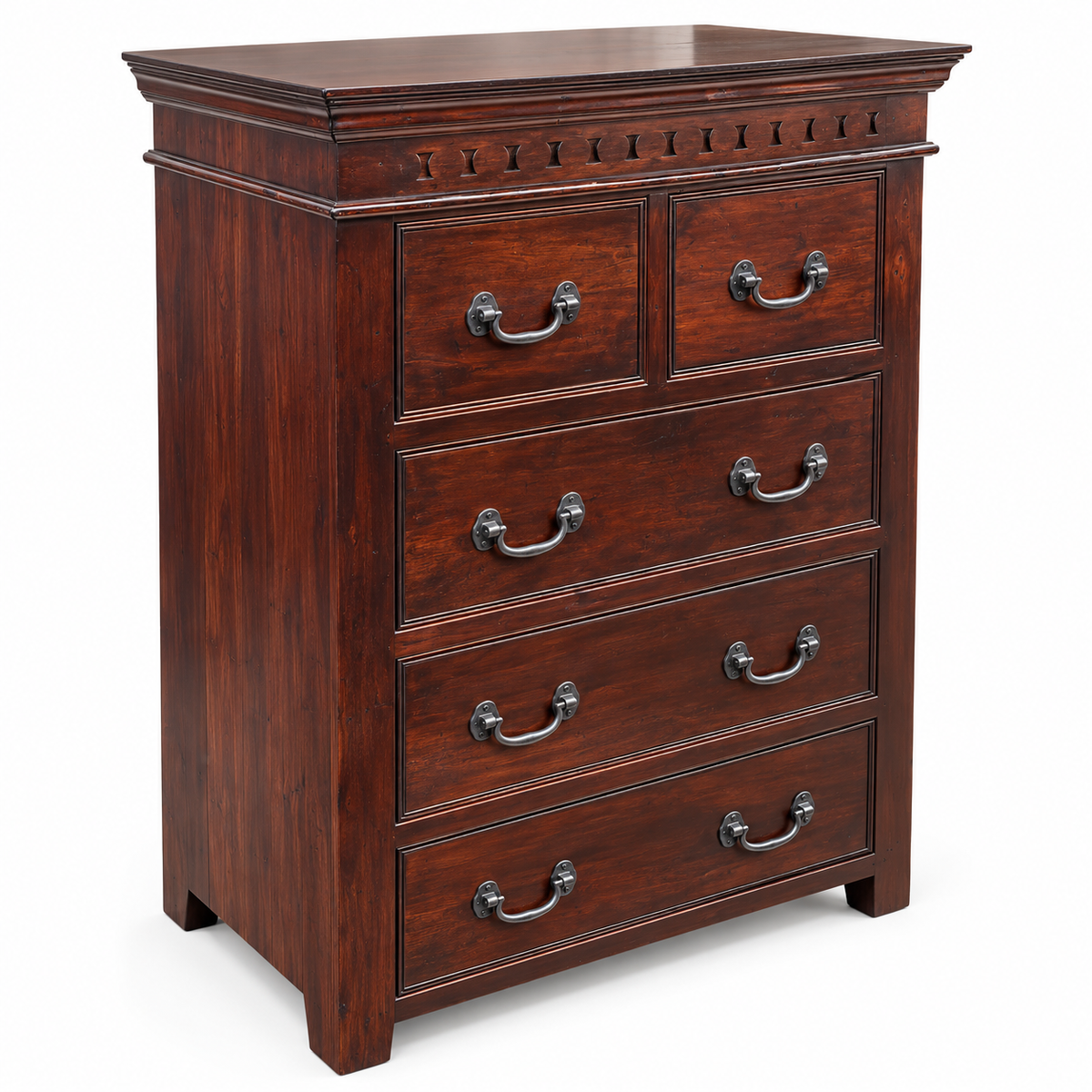 Commode 5 tiroirs bois de rose