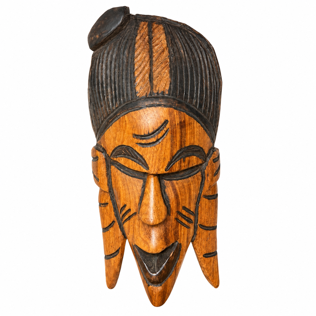 Masque africain en bois sculpté – Baoulé, Côte d’Ivoire