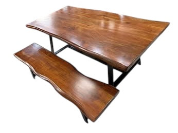 Table et banc en bois d'acacia-Inde