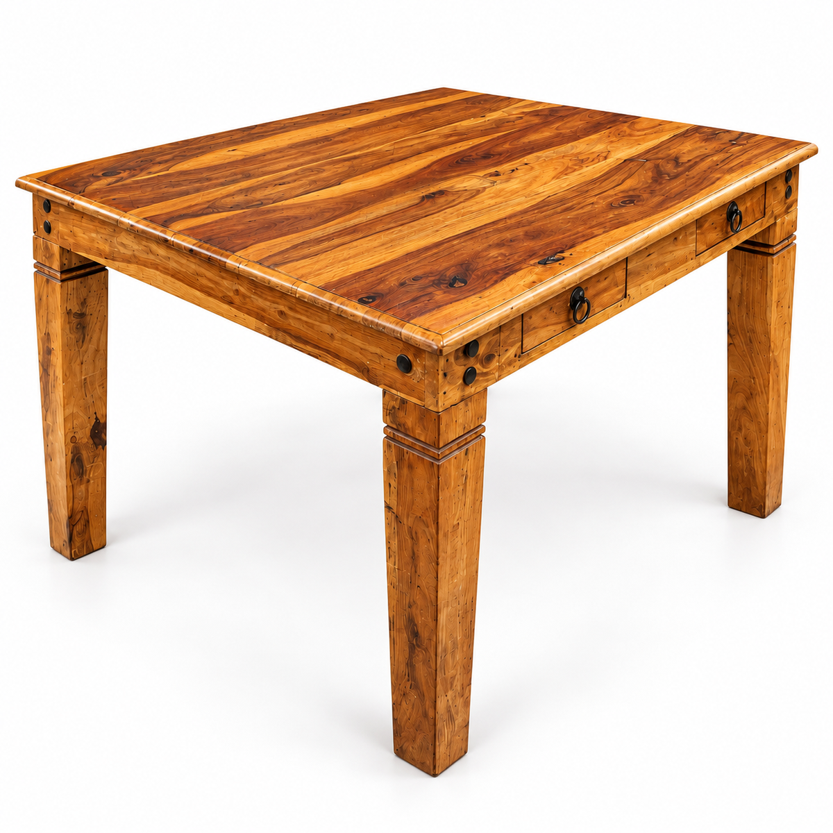 Table à dîner carrée en bois de rose massif – 40 x 40 po