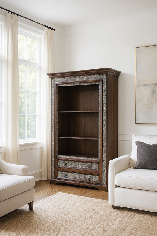 Bibliothéque bois d'accacia