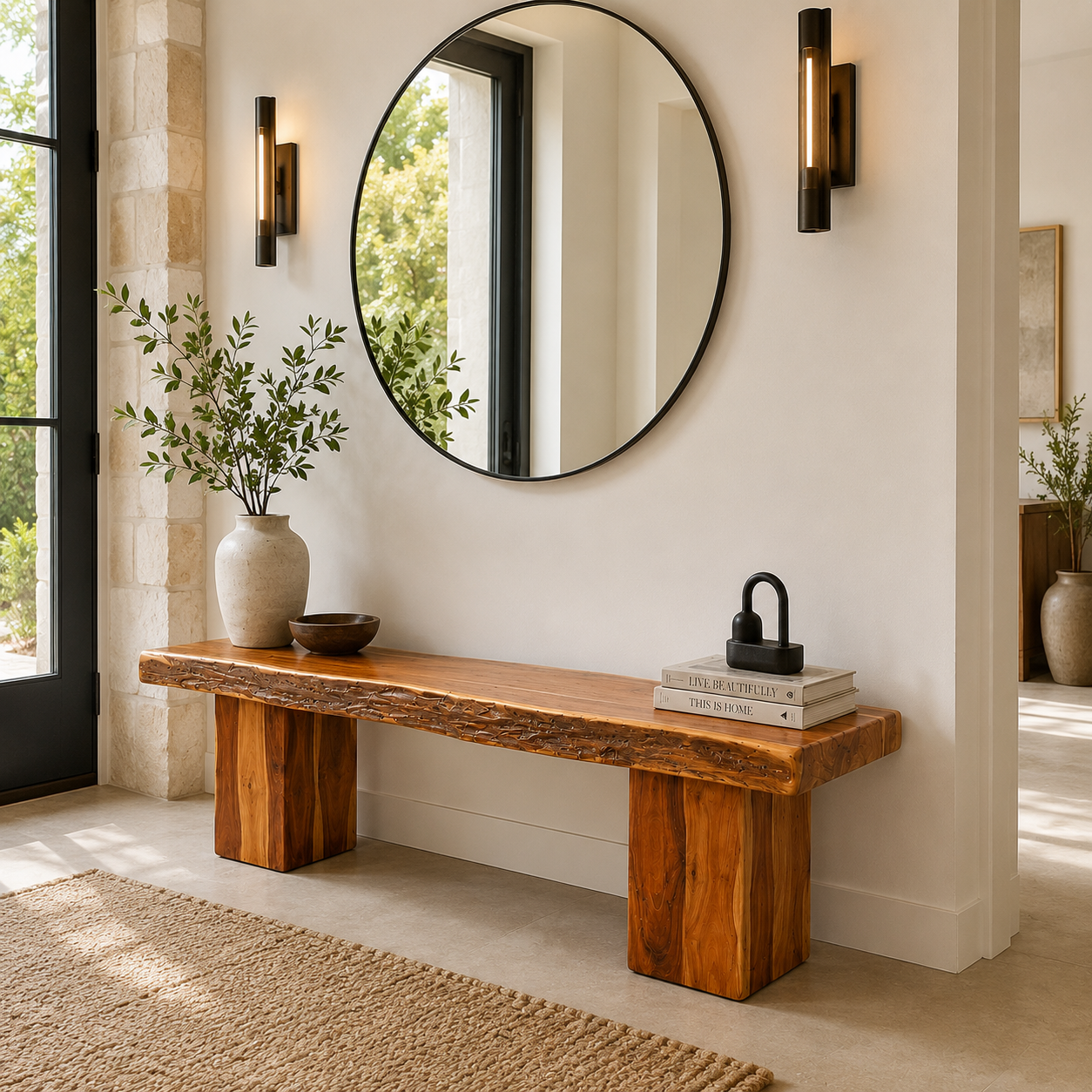 Banc en bois de rose massif