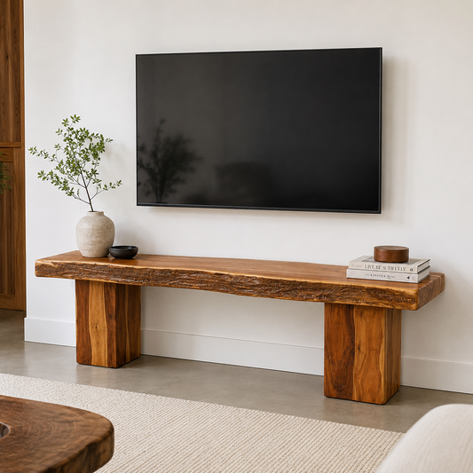 Meuble TV en bois de rose massif