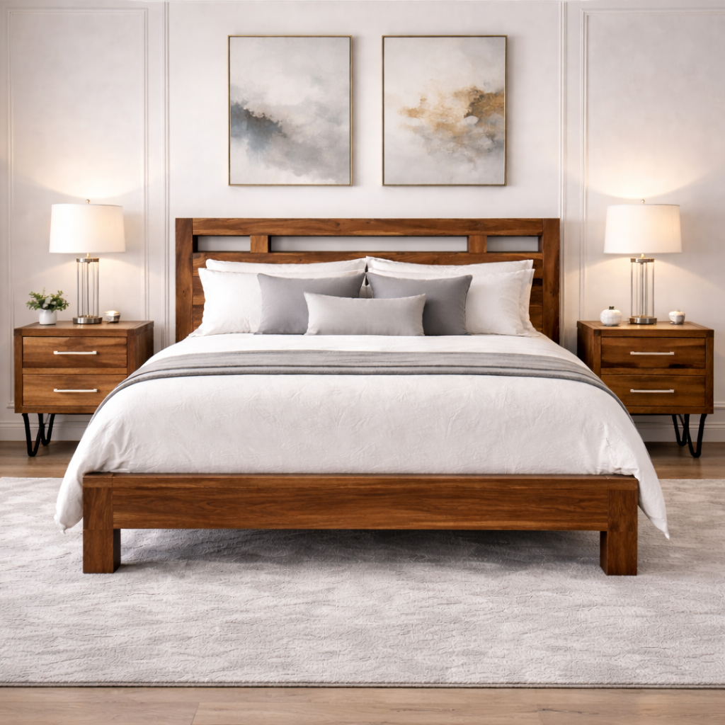 Lit King en Bois de Rose Massif – Inde