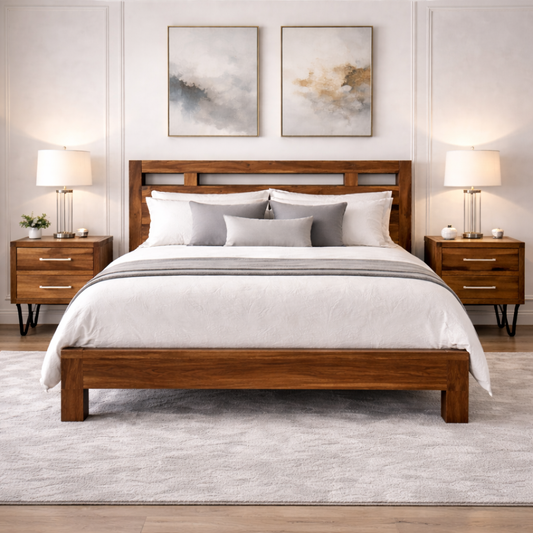 Lit King en Bois de Rose Massif – Inde