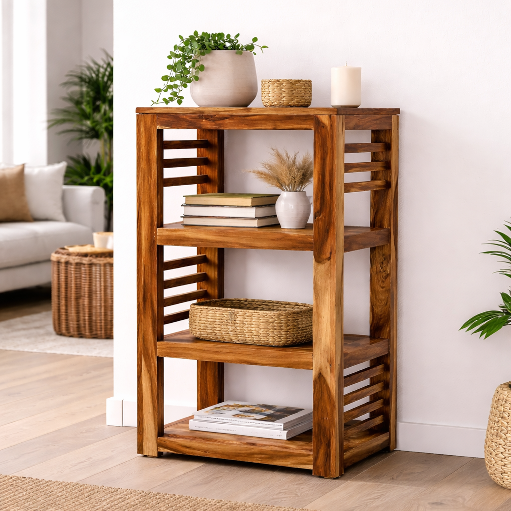 Étagère d’appoint en bois de rose massif