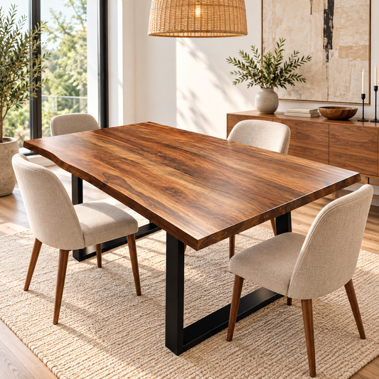 Table à diner en bois de rose massif – 4 places