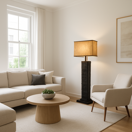 Lampe artisanale en teck