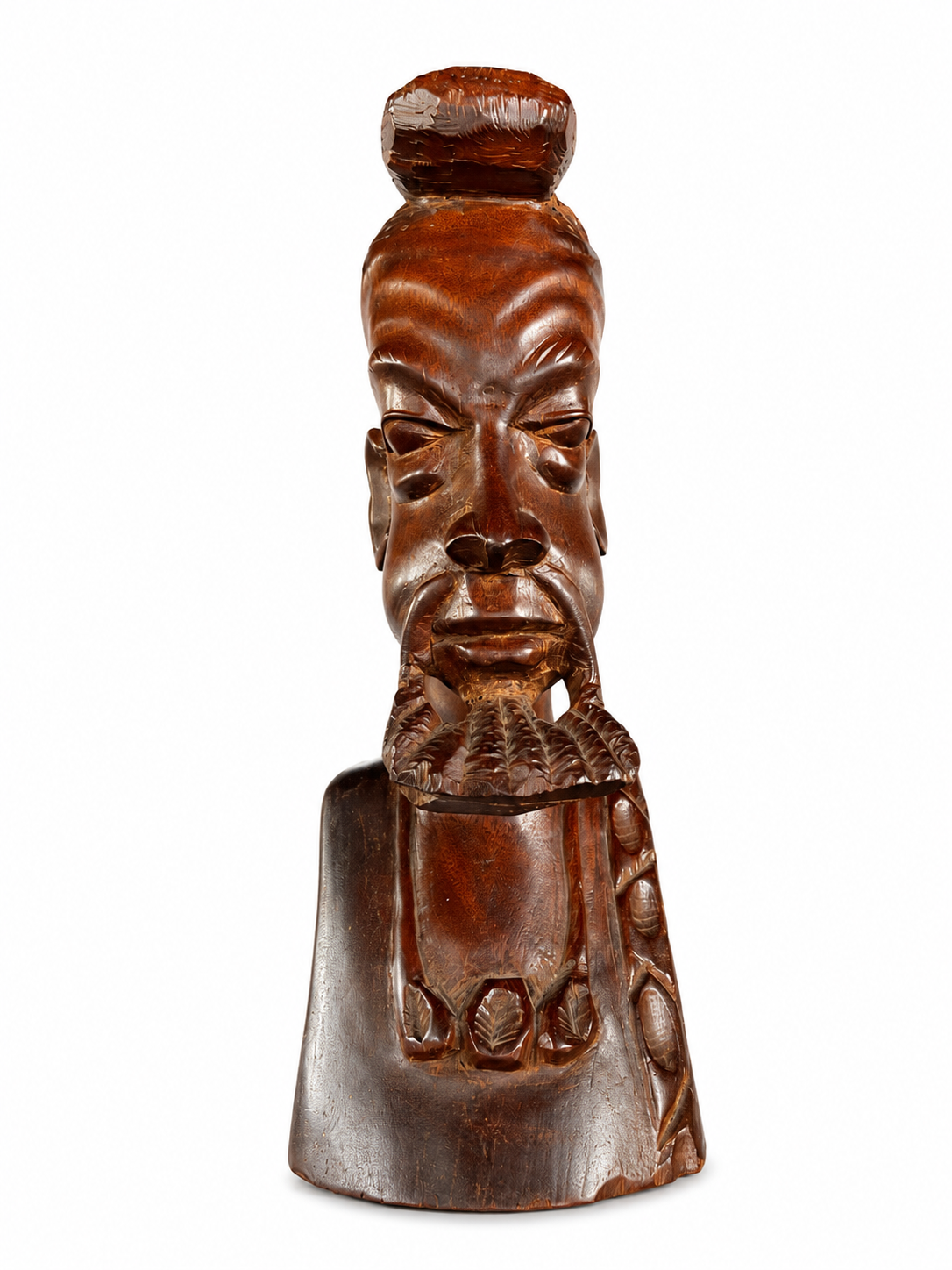 Buste masculin du Liberia en acajou – 13 po