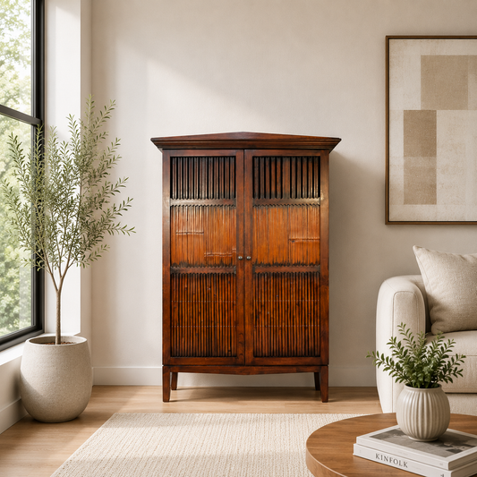 Armoire en teck et bambou