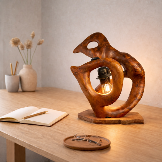 Lampe sculpture thuya
