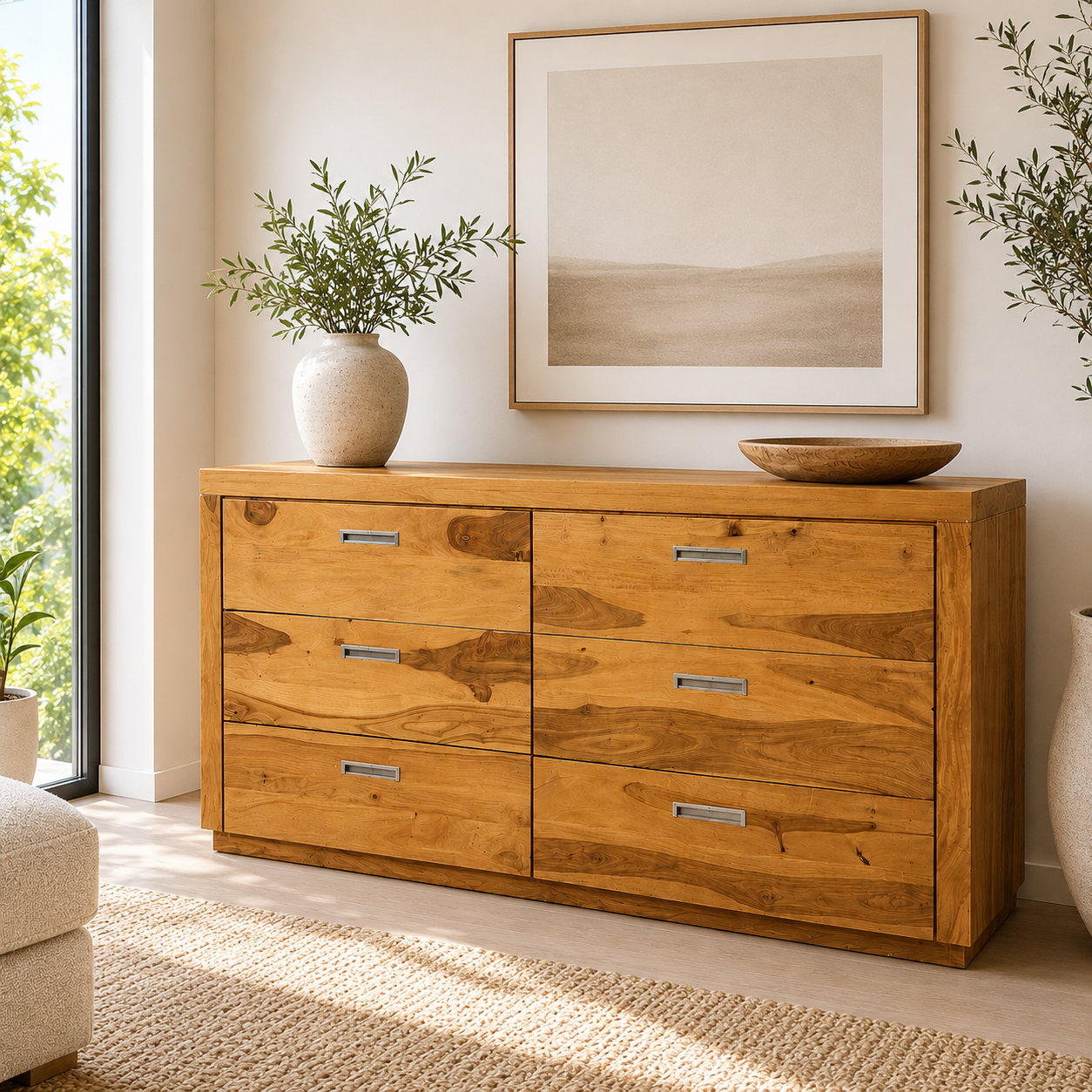 Commode en bois de rose massif