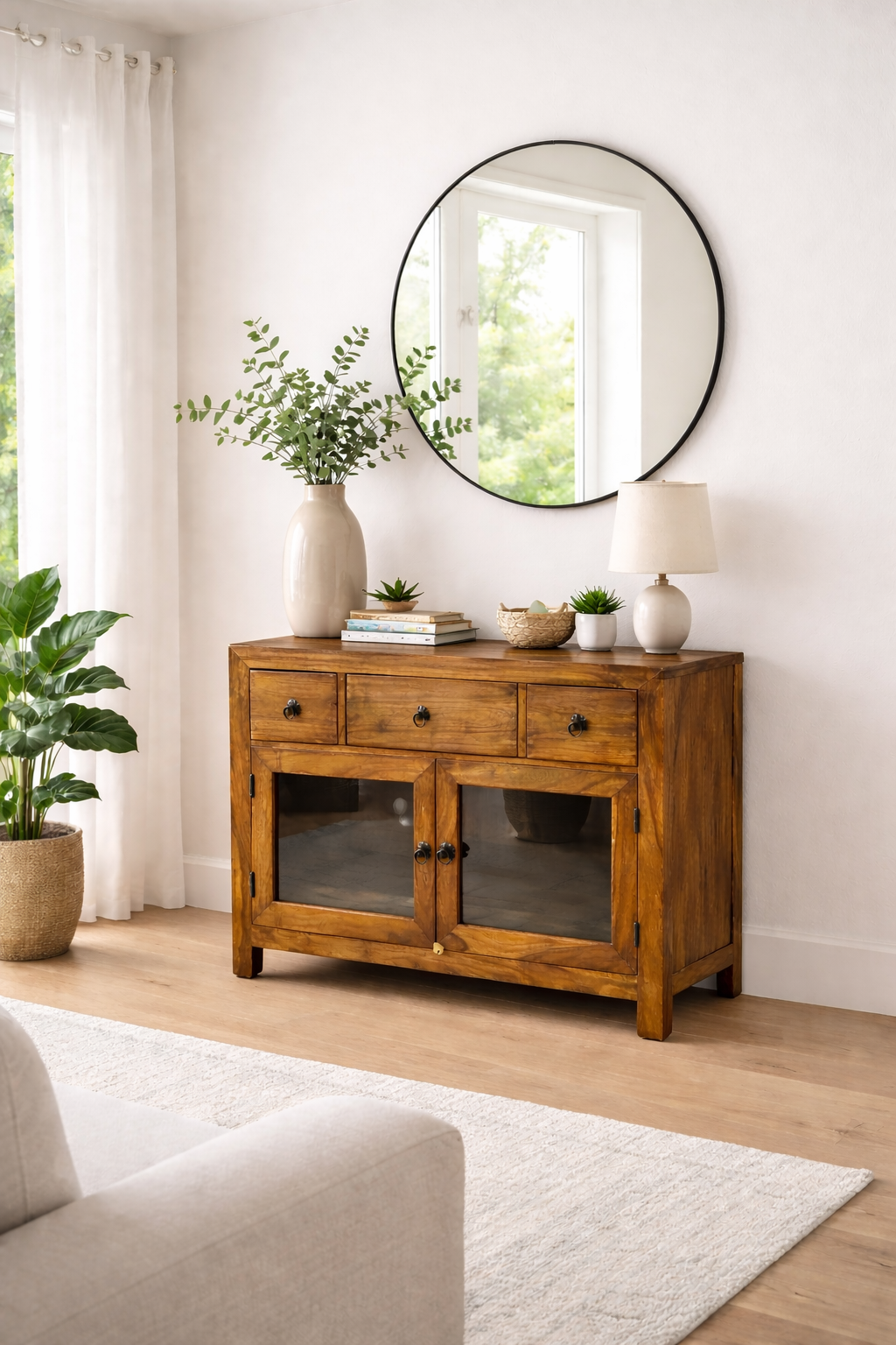 Buffet vitré en bois de rose