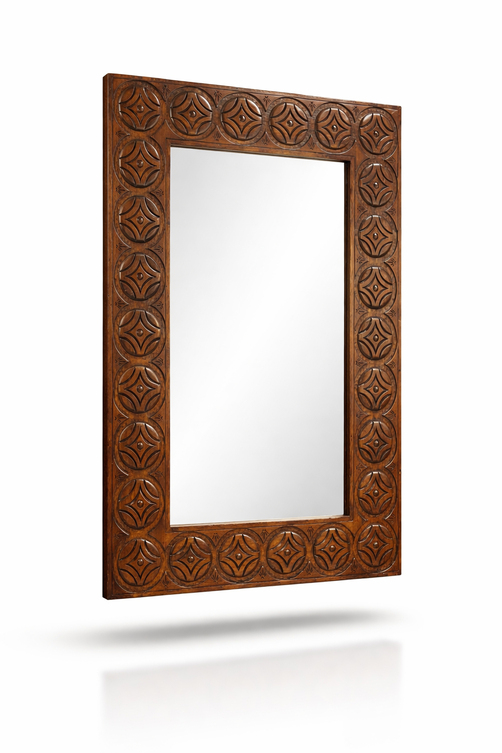Miroir en Acacia Sculpté – Inde