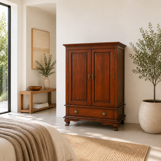Armoire de rangement en bois d’acacia massif