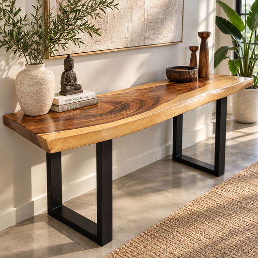 Bureau / console en bois de Suar massif