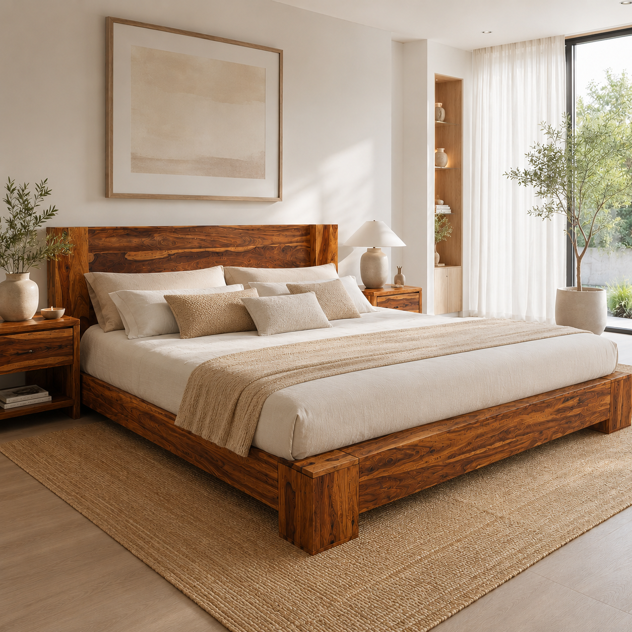 Lit en bois de rose massif