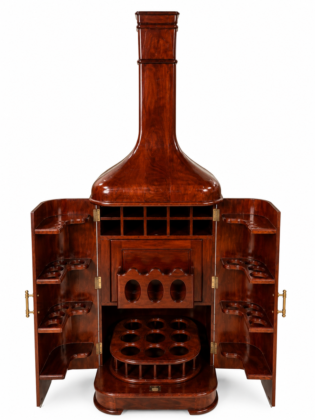 Meuble bar bouteille géante en bois de rose massif – Indonésie