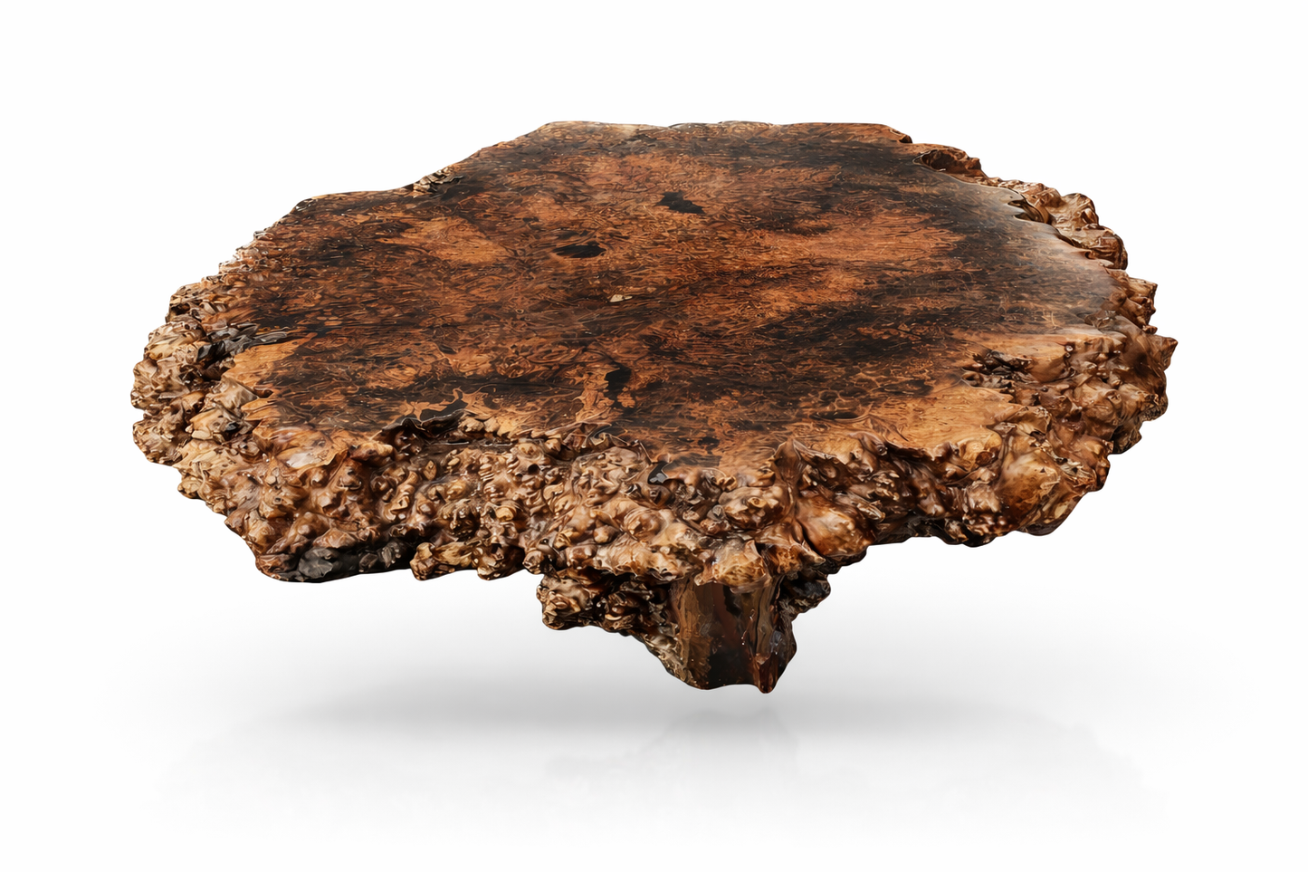 Table d’appoint sculpturale en Buckeye Burl — Pièce unique