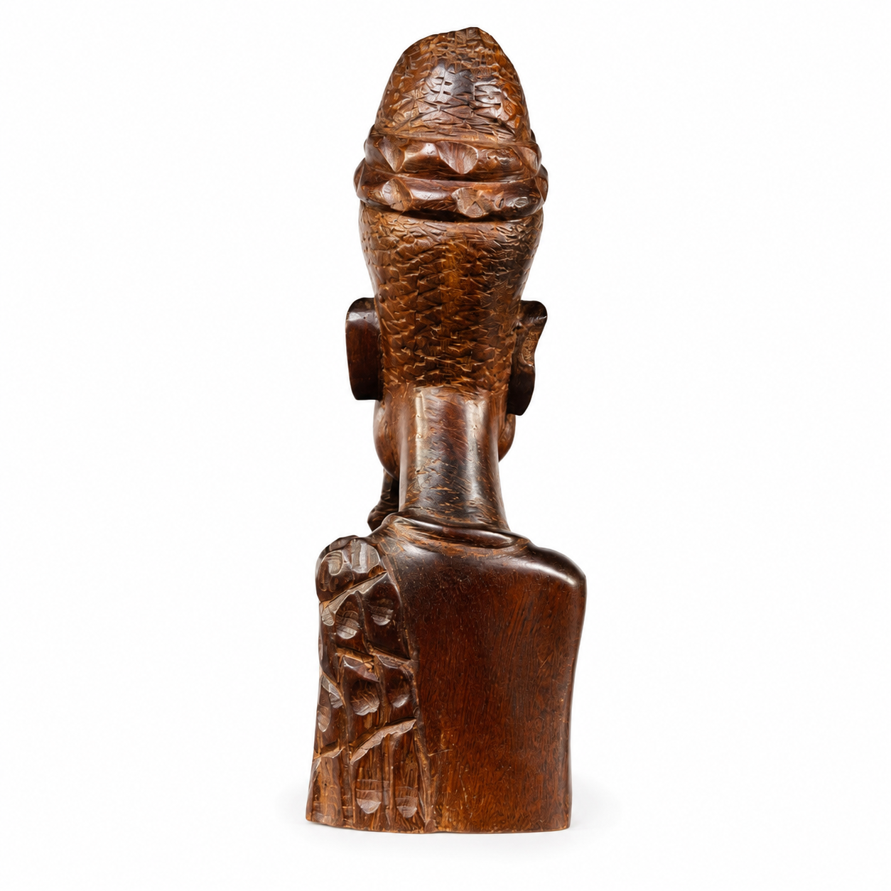 Buste masculin du Liberia en acajou – 13 po