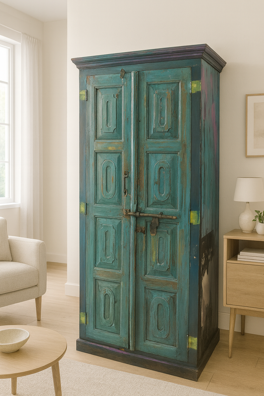Armoire acacia bleu