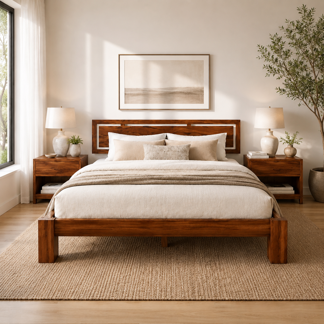 Lit en bois de rose massif