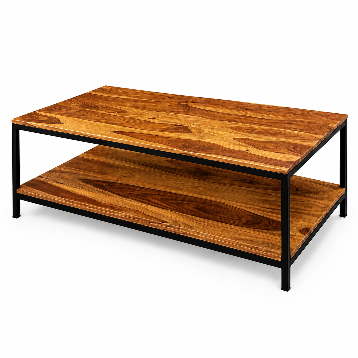 Table basse en bois de rose et métal