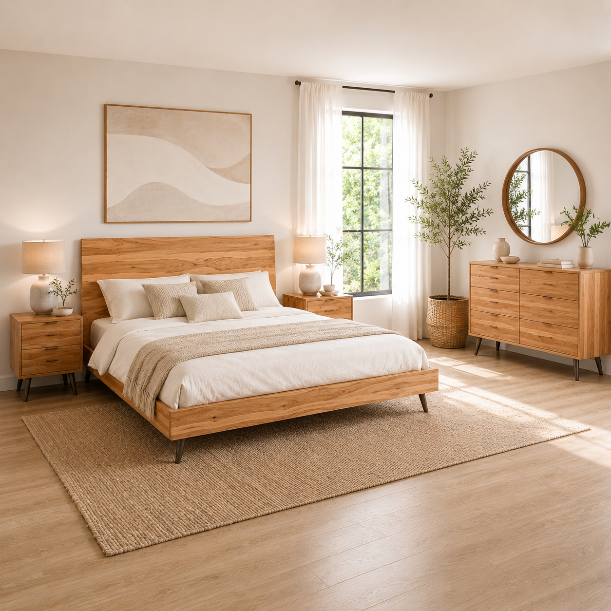 Lit King en bois de rose