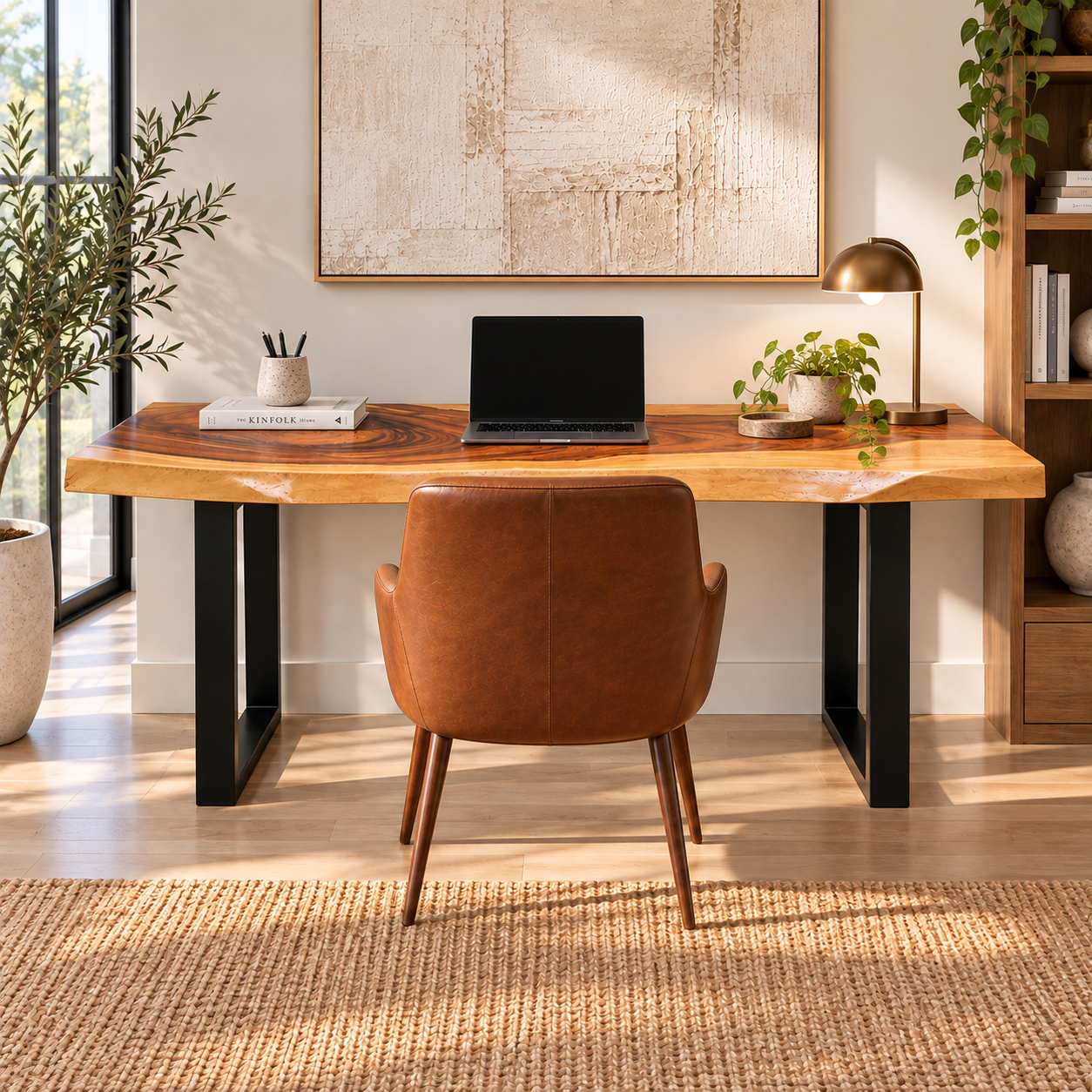 Bureau / console en bois de Suar massif