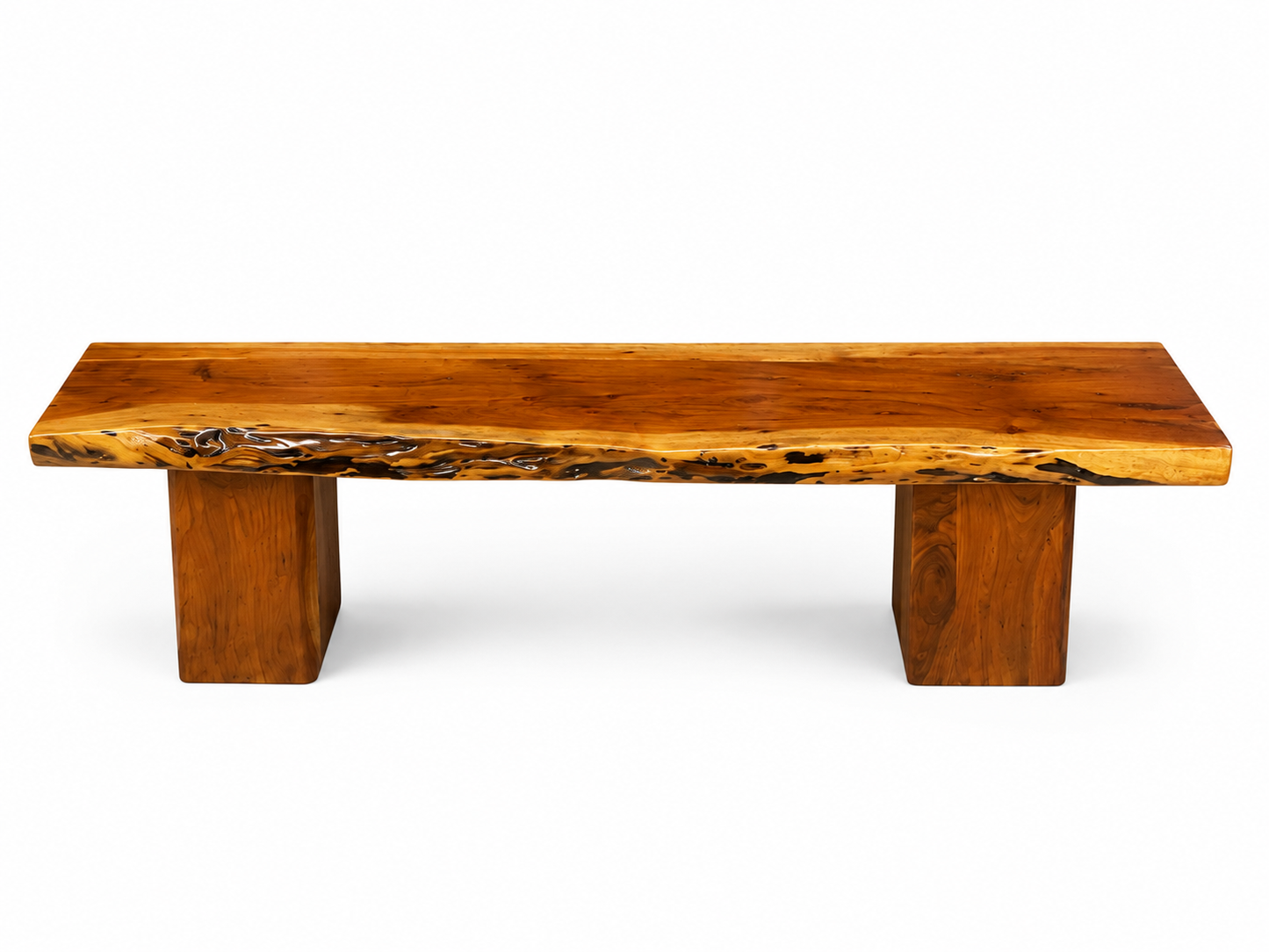 Meuble TV en bois de rose massif – Live Edge