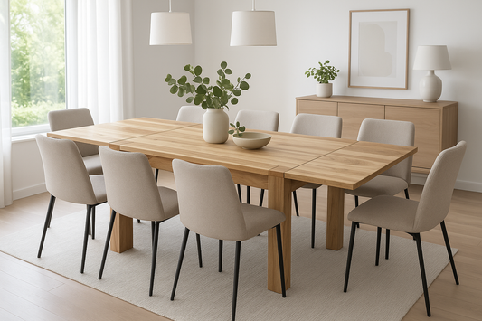 Table à manger bois de rose avec extensions