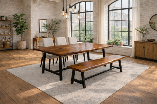 Table et banc acacia