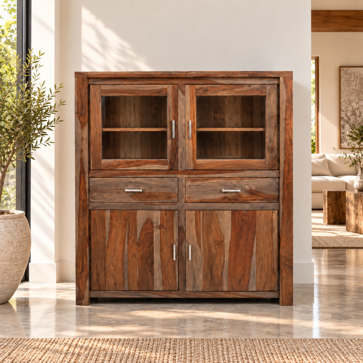 Buffet-Vaisselier en Bois de rose Massif